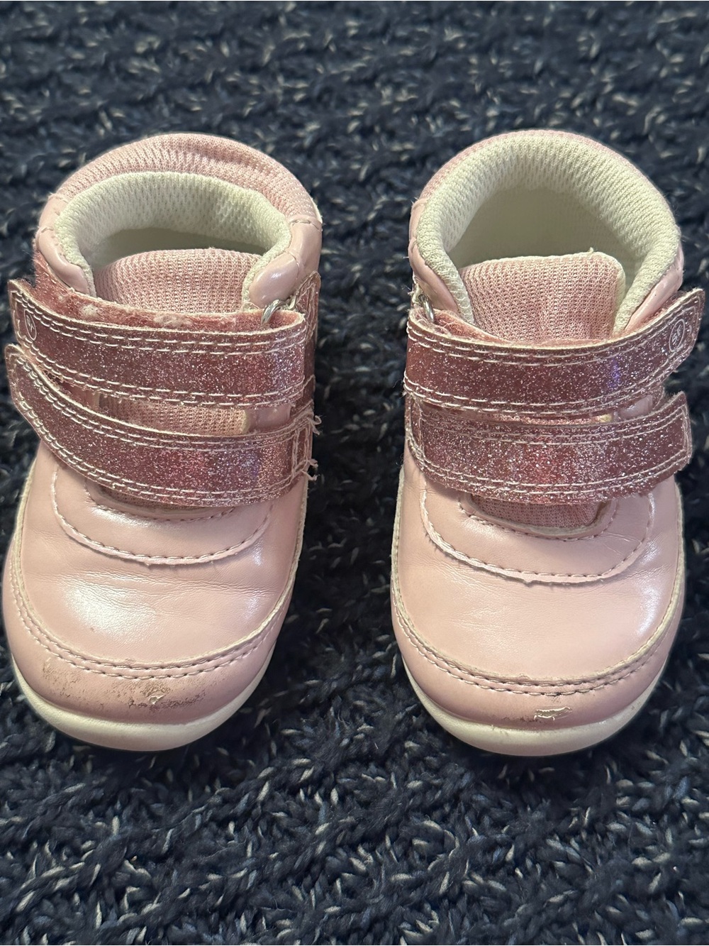 Munchkin by Stride Rite Bennett Pink Glitter Sneakers Size 4M Toddler Shoes *
